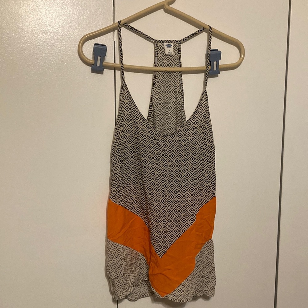 Old Navy Geometric Pattern Racerback Spaghetti Strap Tank Top Women’s Medium